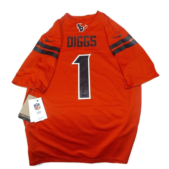 Nike Mens Size M Houston Texans Alternate Jersey Stefon Diggs #1 On Field Red - Picture 7 of 9